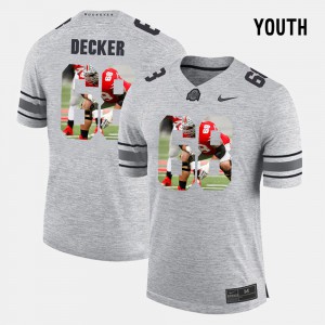 #68 Taylor Decker Ohio State Buckeyes For Kids Pictorial Gridiron Fashion Pictorital Gridiron Fashion Jersey - Gray