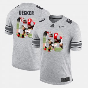 #68 Taylor Decker Ohio State Buckeyes Pictorial Gridiron Fashion Pictorital Gridiron Fashion Men's Jersey - Gray