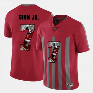 #7 Ted Ginn Jr. Ohio State Buckeyes For Men's Pictorial Fashion Jersey - Red