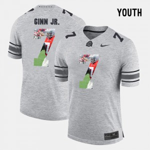 #7 Ted Ginn Jr. Ohio State Buckeyes Pictorital Gridiron Fashion Youth(Kids) Pictorial Gridiron Fashion Jersey - Gray