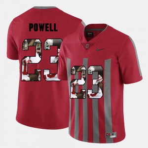 #23 Tyvis Powell Ohio State Buckeyes For Men's Pictorial Fashion Jersey - Red