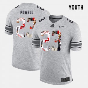 #23 Tyvis Powell Ohio State Buckeyes Pictorital Gridiron Fashion Pictorial Gridiron Fashion Youth Jersey - Gray