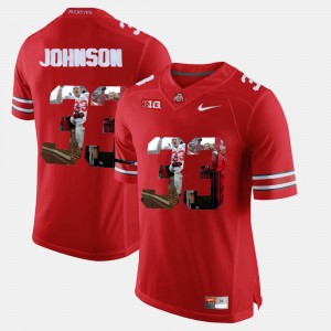 #33 Pete Johnson Ohio State Buckeyes Pictorial Fashion For Men's Jersey - Scarlet