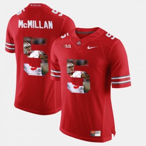 #5 Raekwon McMillan Ohio State Buckeyes Pictorial Fashion Men Jersey - Scarlet