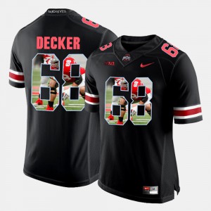 #68 Taylor Decker Ohio State Buckeyes Pictorial Fashion For Men Jersey - Black