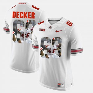 #68 Taylor Decker Ohio State Buckeyes Pictorial Fashion Mens Jersey - White
