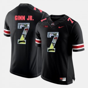 #7 Ted Ginn Jr. Ohio State Buckeyes For Men's Pictorial Fashion Jersey - Black