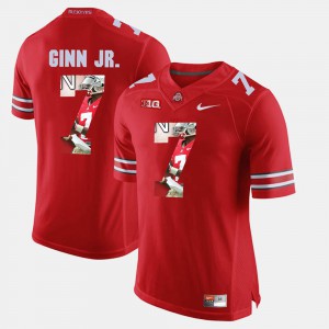 #7 Ted Ginn Jr. Ohio State Buckeyes Pictorial Fashion Men's Jersey - Scarlet