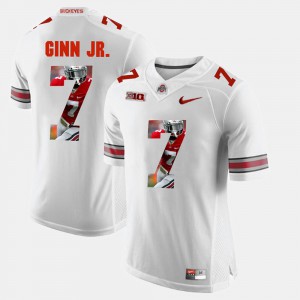 #7 Ted Ginn Jr. Ohio State Buckeyes Pictorial Fashion Men's Jersey - White