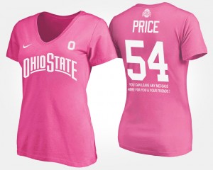 #54 Billy Price Ohio State Buckeyes With Message Women T-Shirt - Pink