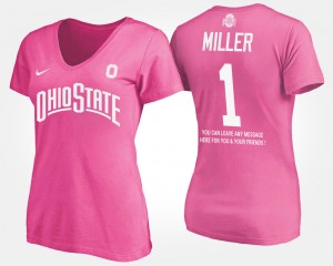 #5 Braxton Miller Ohio State Buckeyes For Women's With Message T-Shirt - Pink