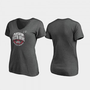 Ohio State Buckeyes Women's Scrimmage V-Neck 2019 Fiesta Bowl Bound T-Shirt - Heather Gray