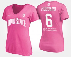 #6 Sam Hubbard Ohio State Buckeyes Womens With Message T-Shirt - Pink