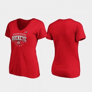 Ohio State Buckeyes Tackle V-Neck 2019 Fiesta Bowl Bound Women's T-Shirt - Scarlet