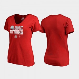 Ohio State Buckeyes Endaround V-Neck 2019 Rose Bowl Champions Women T-Shirt - Scarlet