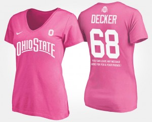 #68 Taylor Decker Ohio State Buckeyes With Message Women T-Shirt - Pink