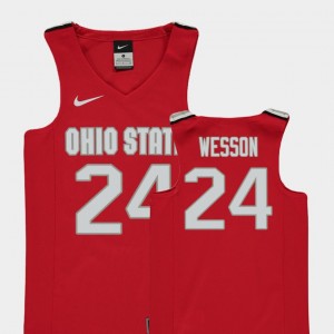 #24 Andre Wesson Ohio State Buckeyes College Basketball Replica Youth Jersey - Red