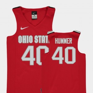 #40 Daniel Hummer Ohio State Buckeyes College Basketball Replica For Kids Jersey - Red