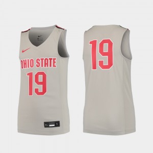 #19 Ohio State Buckeyes Kids Replica College Basketball Jersey - Gray