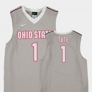 #1 Jae'Sean Tate Ohio State Buckeyes Youth Replica College Basketball Jersey - Gray