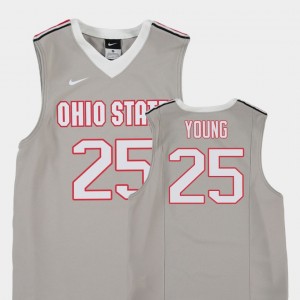 #25 Kyle Young Ohio State Buckeyes Replica College Basketball Kids Jersey - Gray