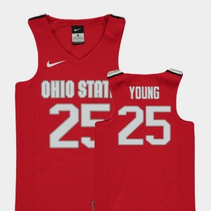 #25 Kyle Young Ohio State Buckeyes Replica College Basketball For Kids Jersey - Red