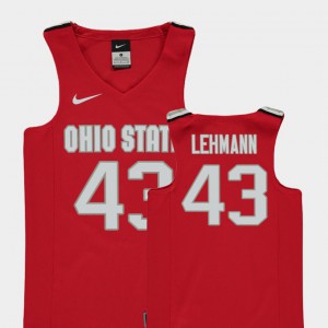 #43 Matt Lehmann Ohio State Buckeyes Youth(Kids) Replica College Basketball Jersey - Red