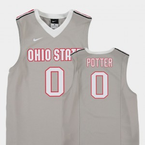 #0 Micah Potter Ohio State Buckeyes Replica Youth(Kids) College Basketball Jersey - Gray