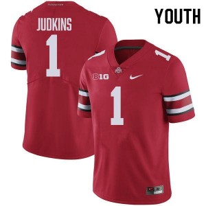 OSU Buckeyes #1 Youth Quinshon Judkins Jersey Red Football Replica 747034-277