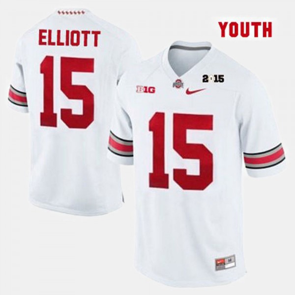 15 Ezekiel Elliott Ohio State Buckeyes Youth Kids College Football Jersey White