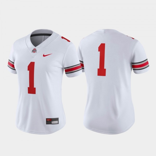 1 Ohio State Buckeyes Women s College Football Game Jersey White